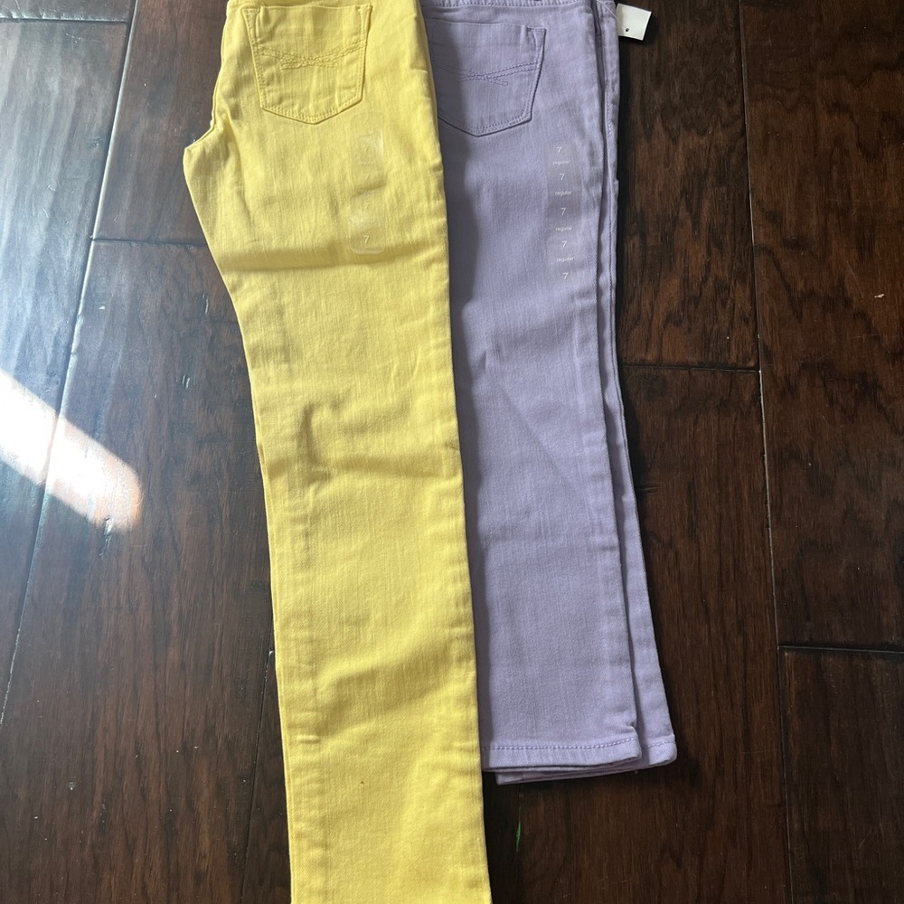 GAP Super Skinny Jeans in Yellow and Purple